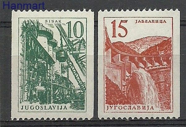 Znaczek Jugosławia 1958 Mi 839-840 Z podlepką *
