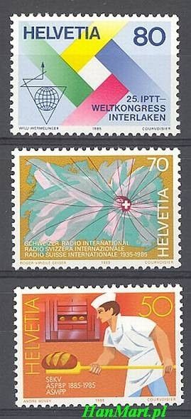 Znaczek Szwajcaria 1985 Mi 1301-1303 Czyste **