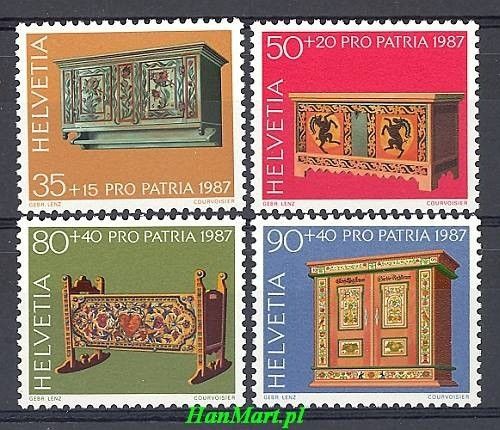 Znaczek Szwajcaria 1987 Mi 1345-1348 Czyste **