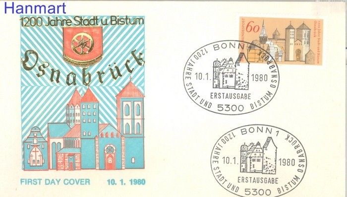 Znaczek Niemcy 1980 Mi 1035 FDC