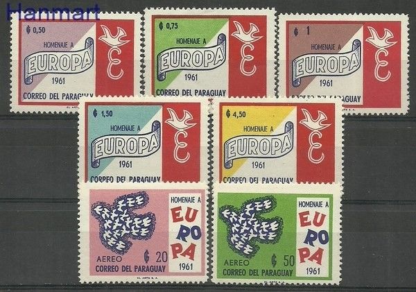 Znaczek Paragwaj 1961 Mi 986-992 Czyste **
