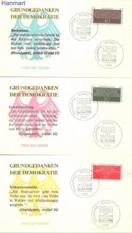 Znaczek Niemcy 1981 Mi 1105-1107 FDC