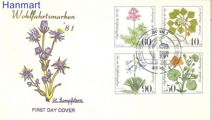Znaczek Niemcy 1981 Mi 1108-1111 FDC