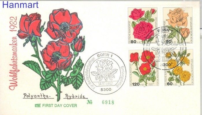 Znaczek Niemcy 1982 Mi 1150-1153 FDC