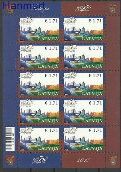 Znaczek Łotwa 2015 Mi ark 938 Czyste **