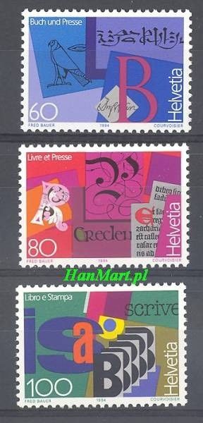 Znaczek Szwajcaria 1994 Mi 1520-1522 Czyste **