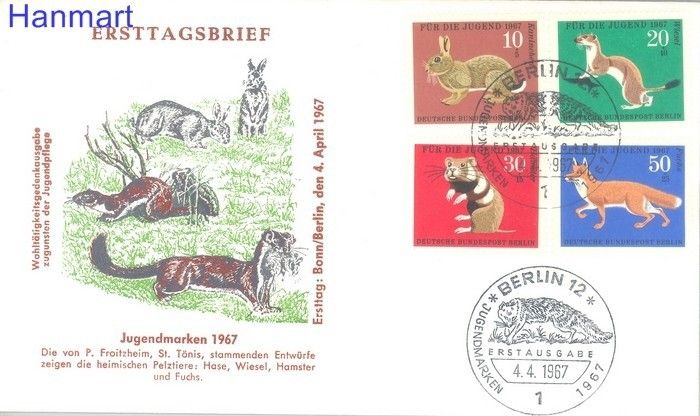 Znaczek Berlin Niemcy 1967 FDC