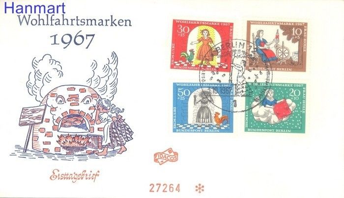 Znaczek Berlin Niemcy 1967 Mi 310-313 FDC