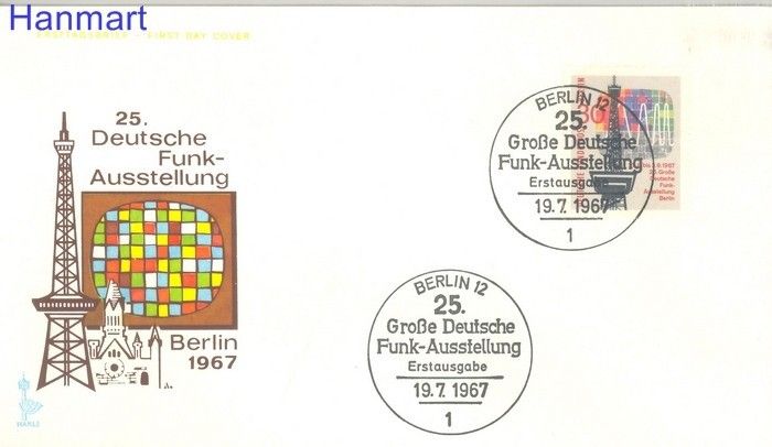 Znaczek Berlin Niemcy 1967 FDC