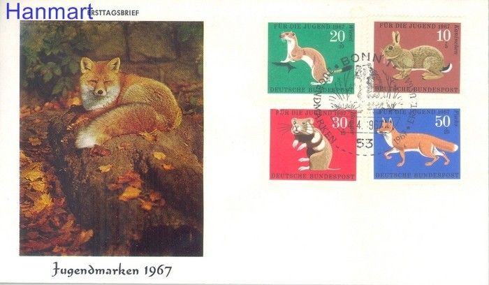 Znaczek Niemcy 1967 FDC