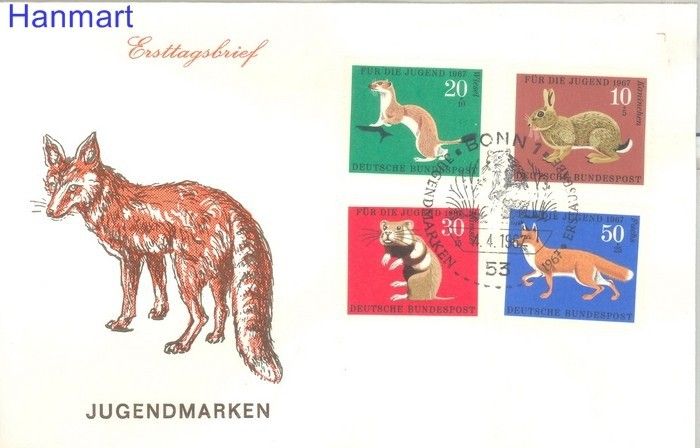 Znaczek Niemcy 1967 FDC