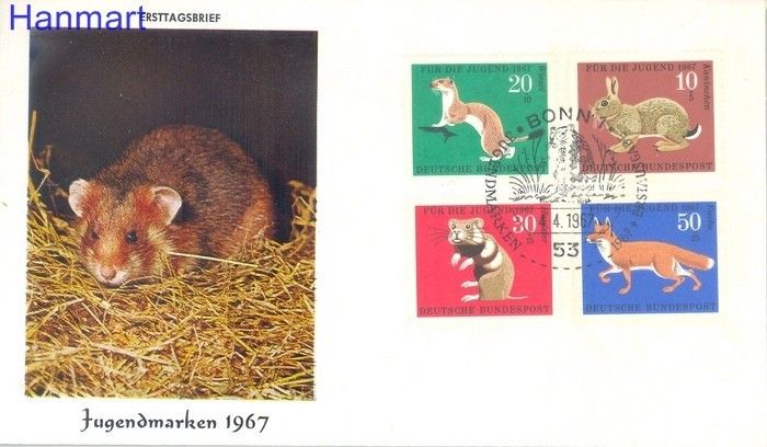 Znaczek Niemcy 1967 FDC