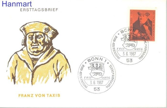Znaczek Niemcy 1967 Mi 535 FDC