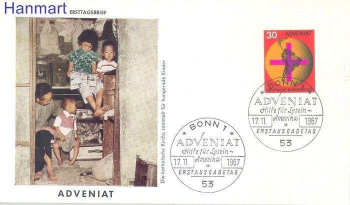 Znaczek Niemcy 1967 Mi 545 FDC