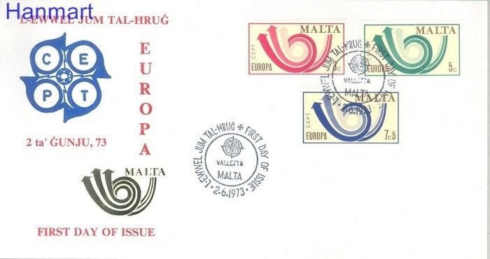 Znaczek Malta 1973 Mi 472-474 FDC
