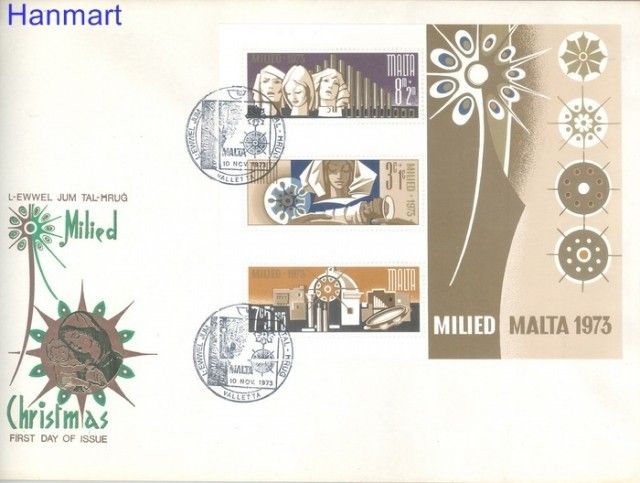 Znaczek Malta 1973 Mi bl 3 FDC