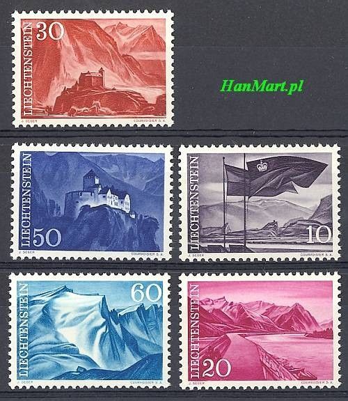Znaczek Liechtenstein 1959 Mi 381-385 Czyste **