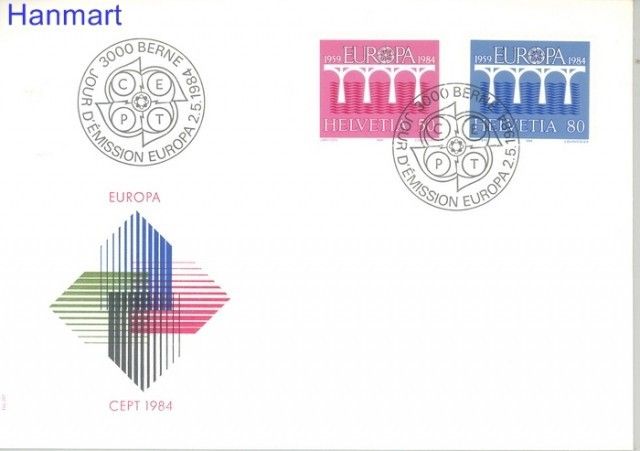 Znaczek Szwajcaria 1984 Mi 1270-1271 FDC