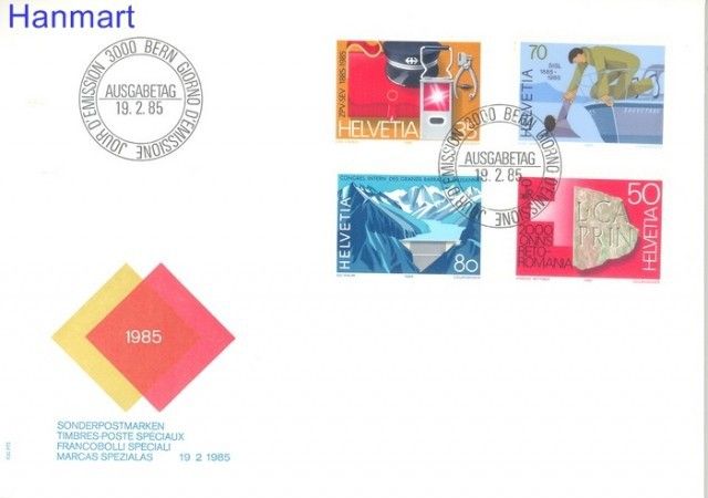 Znaczek Szwajcaria 1985 Mi 1290-1293 FDC
