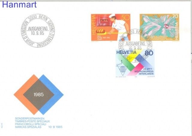 Znaczek Szwajcaria 1985 Mi 1301-1303 FDC