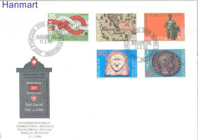 Znaczek Szwajcaria 1986 Mi 1308-1312 FDC