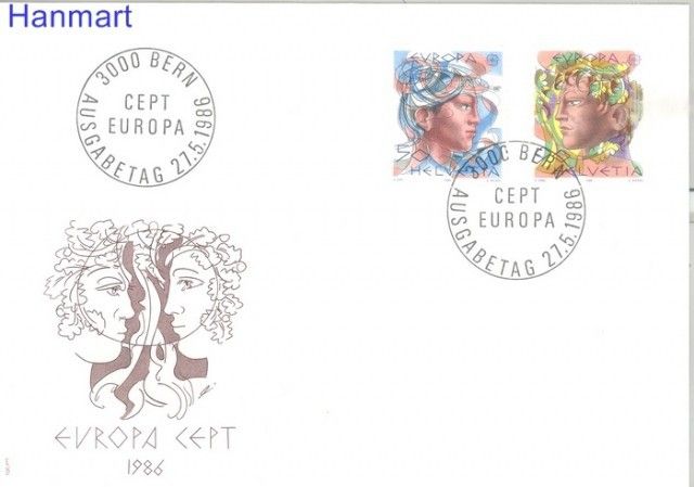 Znaczek Szwajcaria 1986 Mi 1315-1316 FDC
