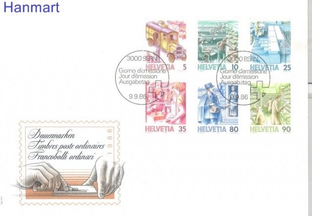 Znaczek Szwajcaria 1986 Mi 1321-1326ya FDC