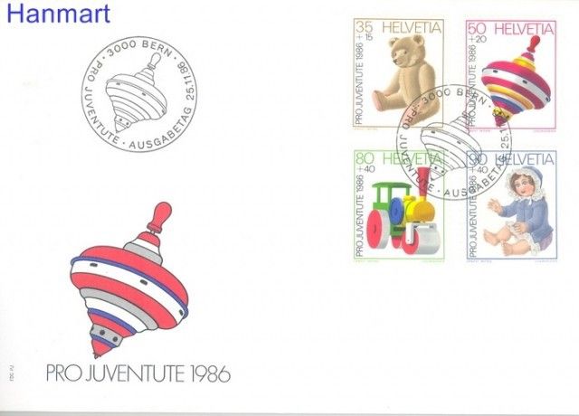 Znaczek Szwajcaria 1986 Mi 1331-1334 FDC