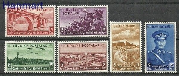 Znaczek Turcja 1938 Mi 1029-1034 Z podlepką *