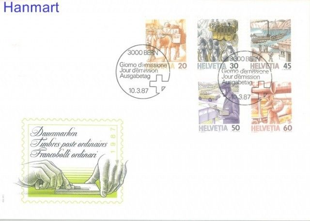 Znaczek Szwajcaria 1987 Mi 1340-1344A  FDC