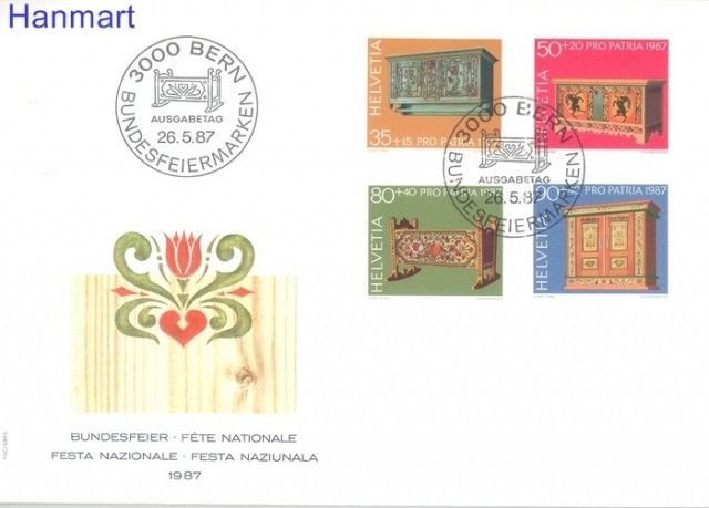 Znaczek Szwajcaria 1987 Mi 1345-1348 FDC