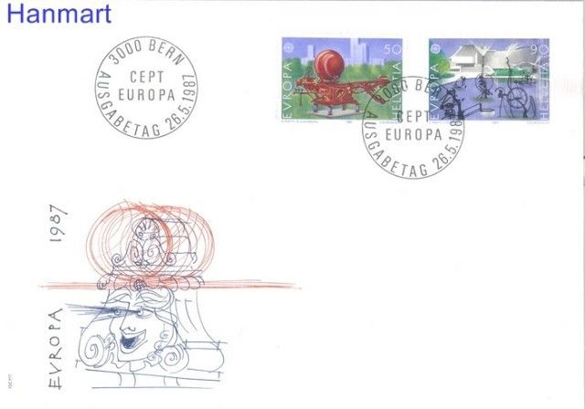 Znaczek Szwajcaria 1987 Mi 1349-1350 FDC