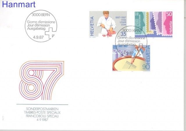 Znaczek Szwajcaria 1987 Mi 1351-1353 FDC