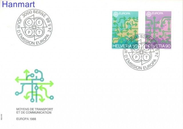 Znaczek Szwajcaria 1988 Mi 1370-1371 FDC