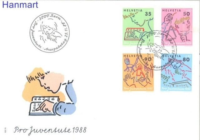 Szwajcaria 1988 Mi 1381-1384 FDC