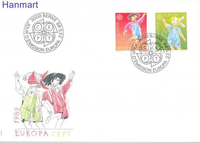 Znaczek Szwajcaria 1989 Mi 1391-1392 FDC
