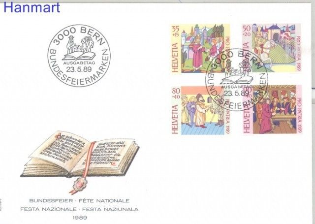Znaczek Szwajcaria 1989 Mi 1393-1396 FDC