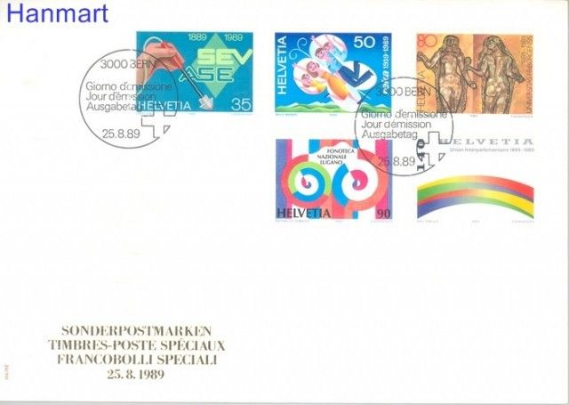 Znaczek Szwajcaria 1989 Mi 1397-1401 FDC