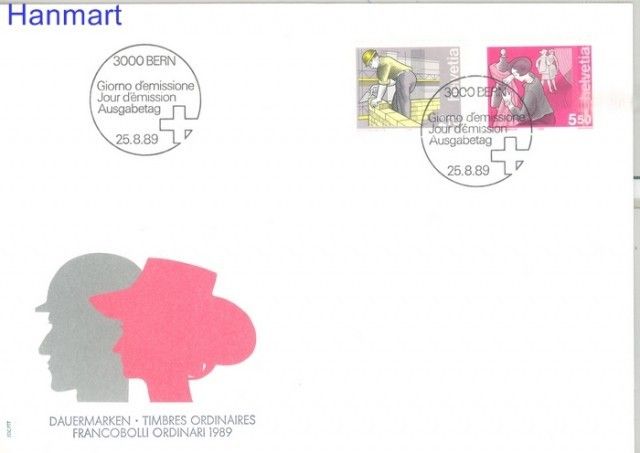 Znaczek Szwajcaria 1989 Mi 1402-1403 FDC