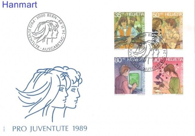 Znaczek Szwajcaria 1989 Mi 1405-1408 FDC