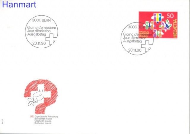 Znaczek Szwajcaria 1990 Mi 1435 FDC