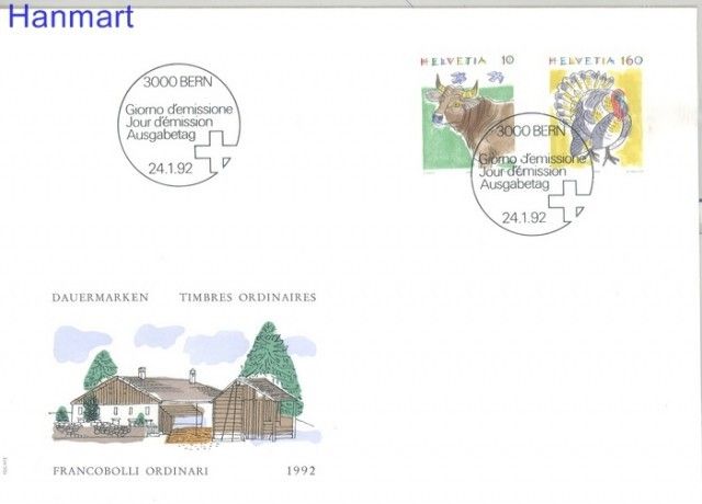 Znaczek Szwajcaria 1992 Mi 1461-1462 FDC
