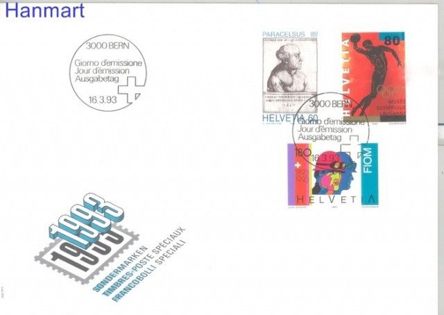 Znaczek Szwajcaria 1993 Mi 1493-1495 FDC
