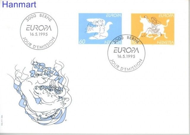 Znaczek Szwajcaria 1995 Mi 1552-1553 FDC
