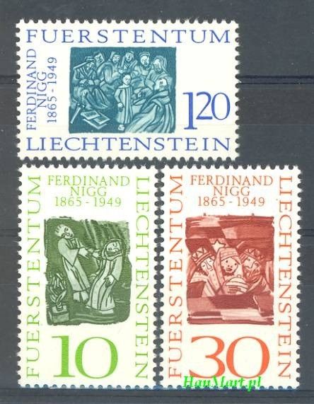 Znaczek Liechtenstein 1965 Mi 455-457 Czyste **