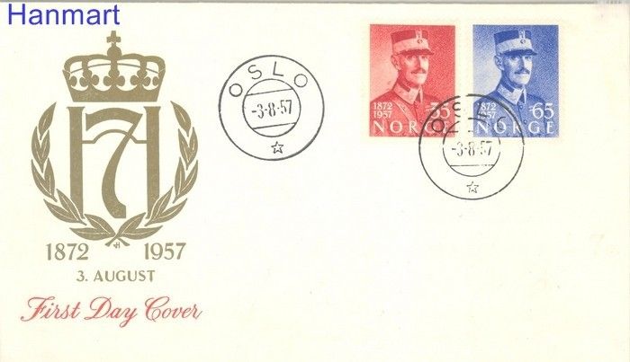 Znaczek Norwegia 1957 FDC