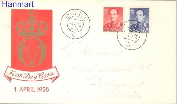 Znaczek Norwegia 1958 FDC