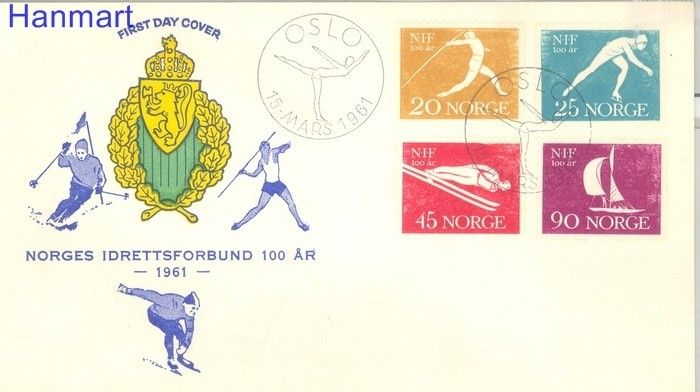 Znaczek Norwegia 1961 FDC