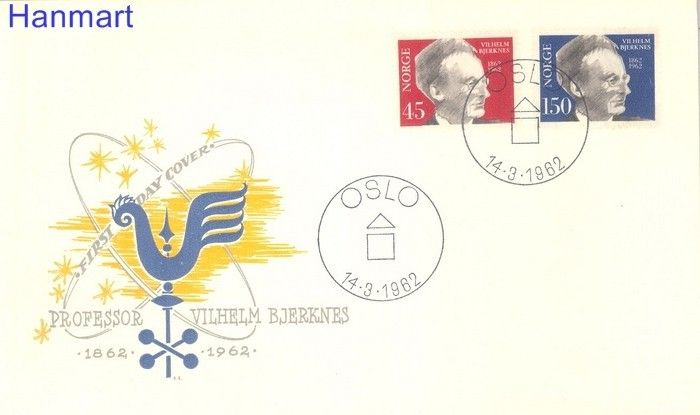 Znaczek Norwegia 1962 Mi 466-467 FDC