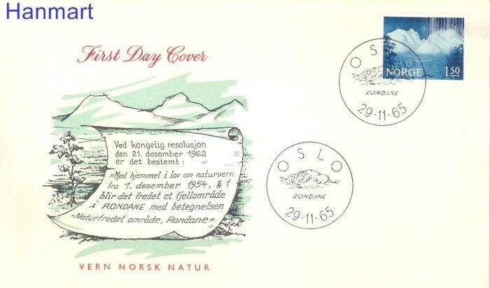 Znaczek Norwegia 1965 FDC